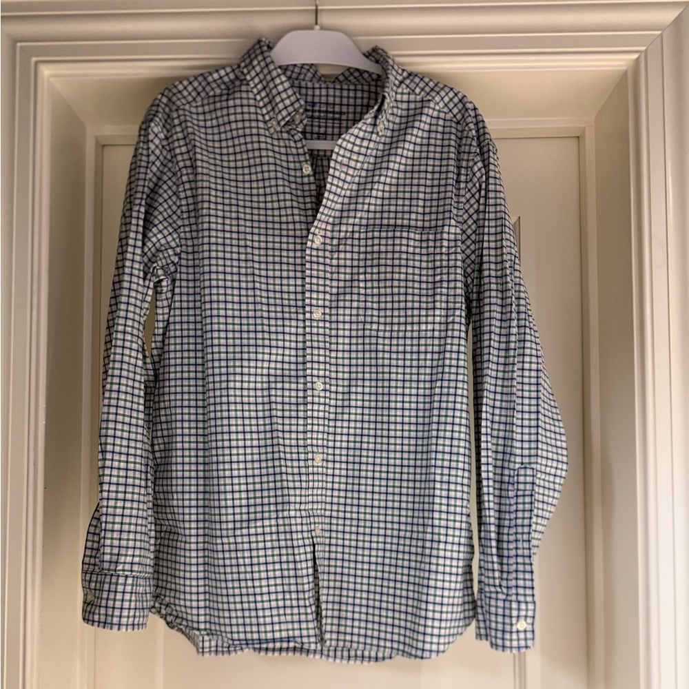 Vineyard Vines Blue and White Windowpane Button-Down Shirt